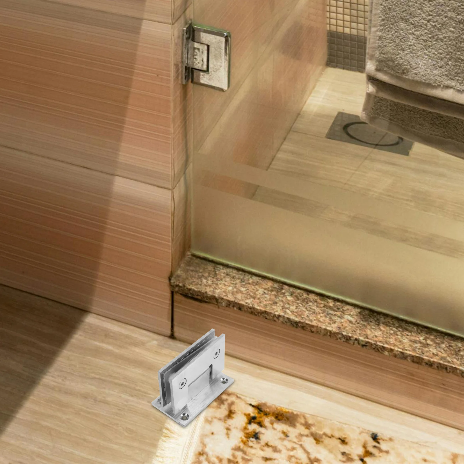 

Stainless Steel Glass Clip Door Hinge Handle Frameless Shower Hinges Bathroom Clamp