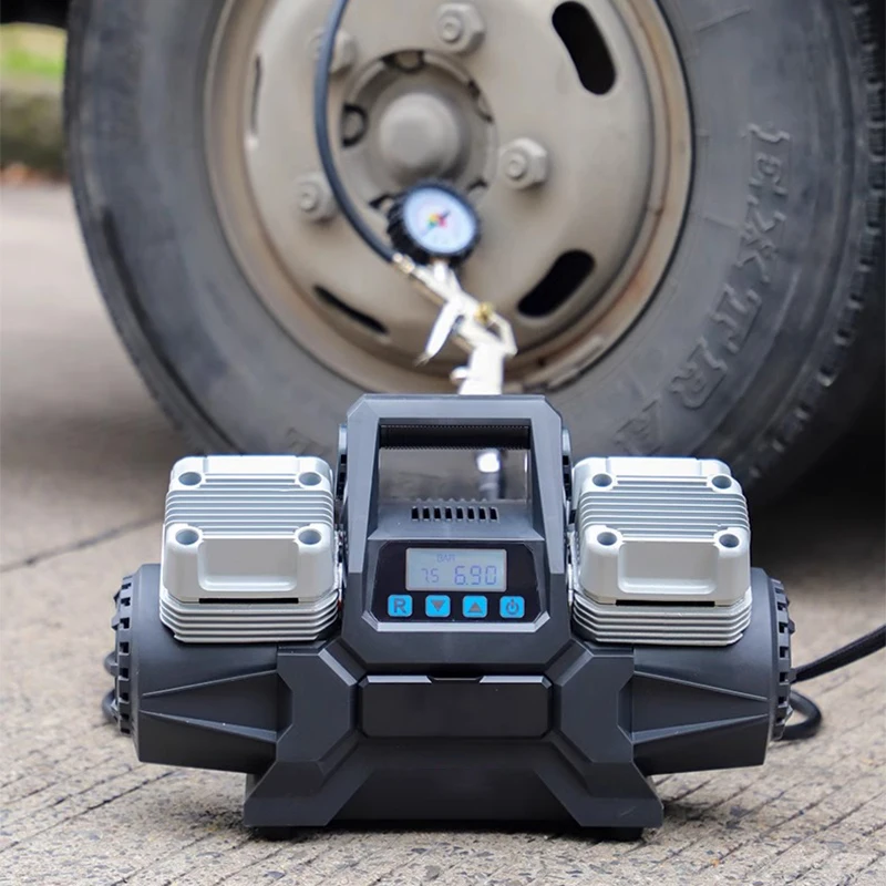 Vehicle-mounted air pump Four-cylinder high-pressure high-power twin-cylinder off-road SUV large truck RV universal tire air pum