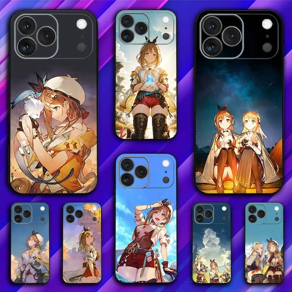 

A-Atelier Game Ryza Phone Case For iPhone 17,16,15,14,13,12,11,Pro,Max,Plus,X,XS,SE4,E,Mini,Soft Black Case