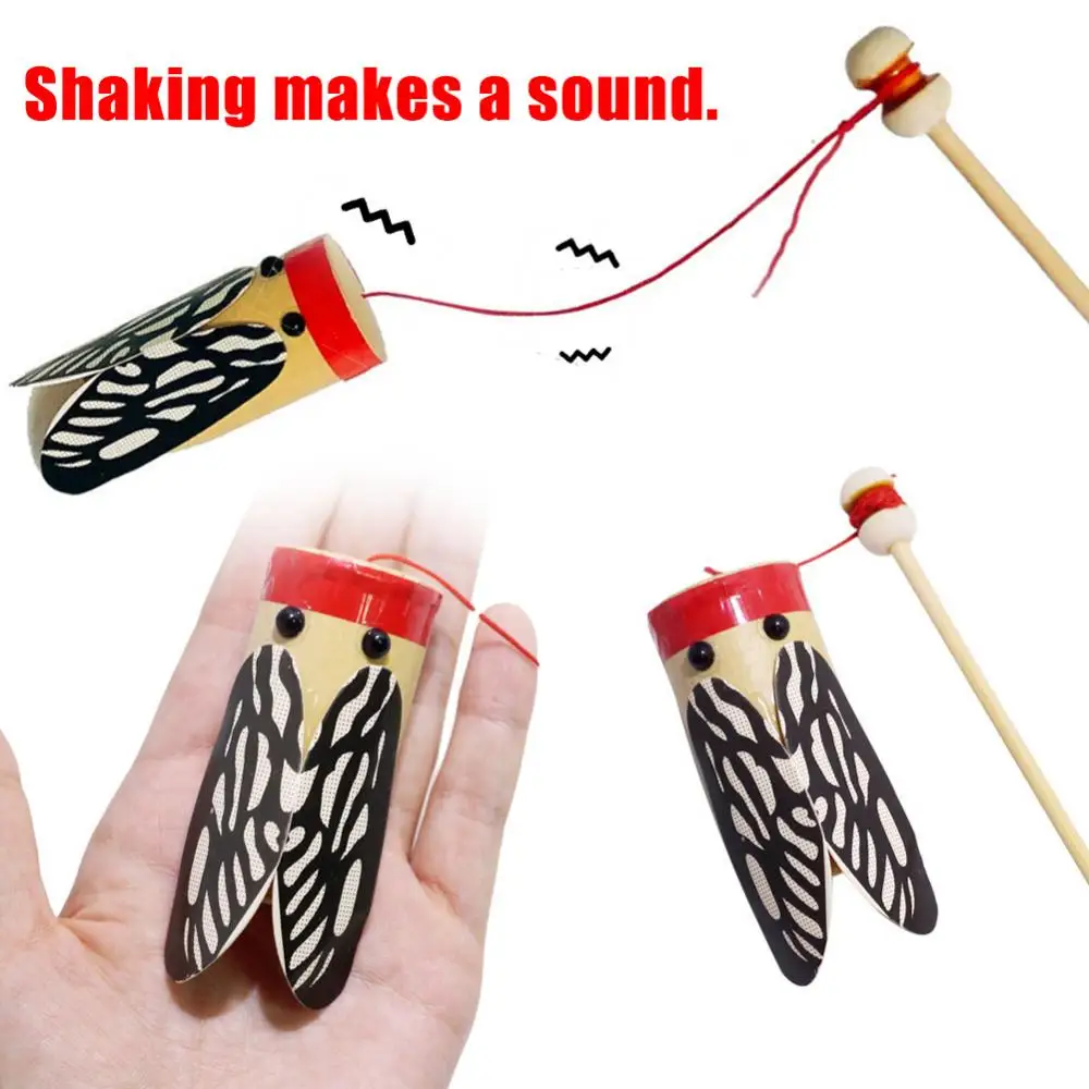 Biology Wooden Rod Shaking Cicada Sound Transmission DIY Experiment Education Kids Toy