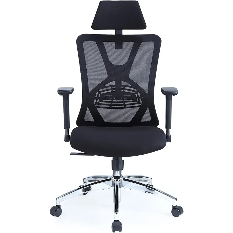 

Ergonomic Office Chair - High Back Desk Chair with Adjustable Lumbar Support, Headrest & 3D Metal Armrest