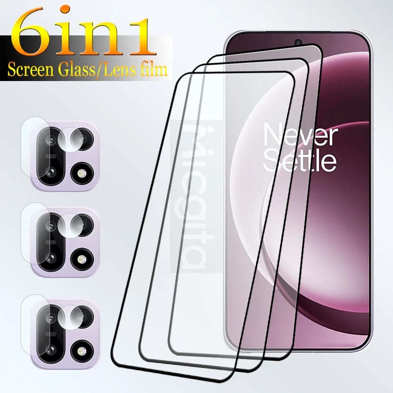 Fingerprint unlock For Oneplus 15 Screen Protector 9H Anti-Scratch Full Glue Front film + Soft fiber Lens film