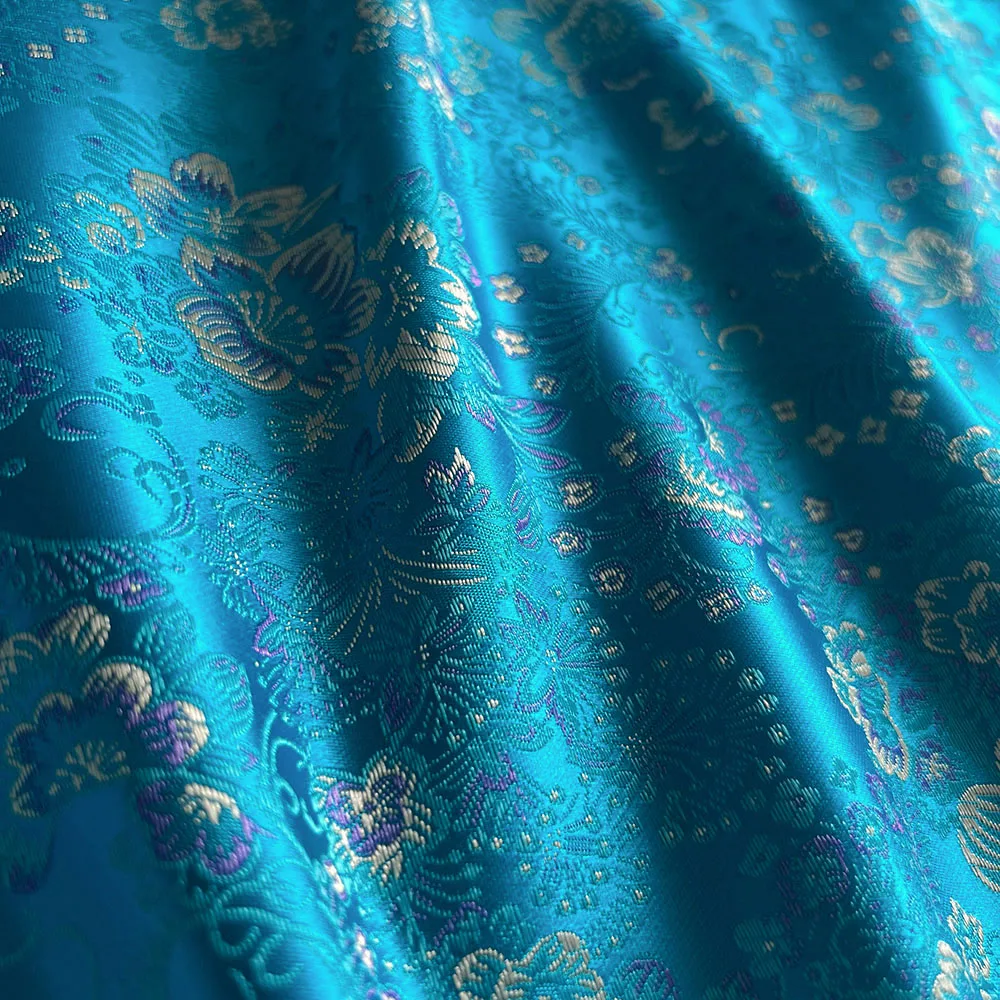 Damask Satin Brocade Jacquard Fabric Vintage Floral Vein For Sewing Coat Curtain Tablecloth Sofa Cushion And Skirt Clothing