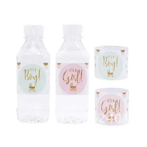 

12pcs Baby Shower Decoration It's a Girl/Boy Water Bottle Gift Stickers Label Baby Shower Birthday Party Bottle Stickers Label