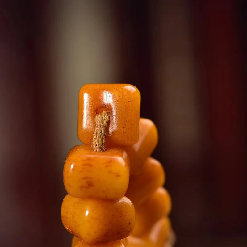 Natural camel bone literati strings single circle square beads vegetarian string men and women literati retro simple bracelet