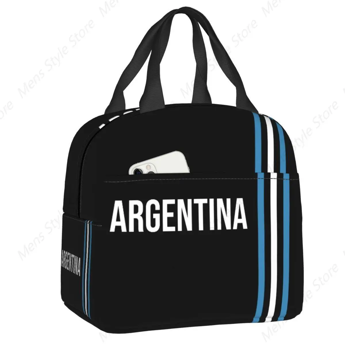 Argentina Flag Lunch Bag for Women Portable Argentine Football Cooler Thermal Insulated Lunch Box Work Travel Picnic Foot Tote