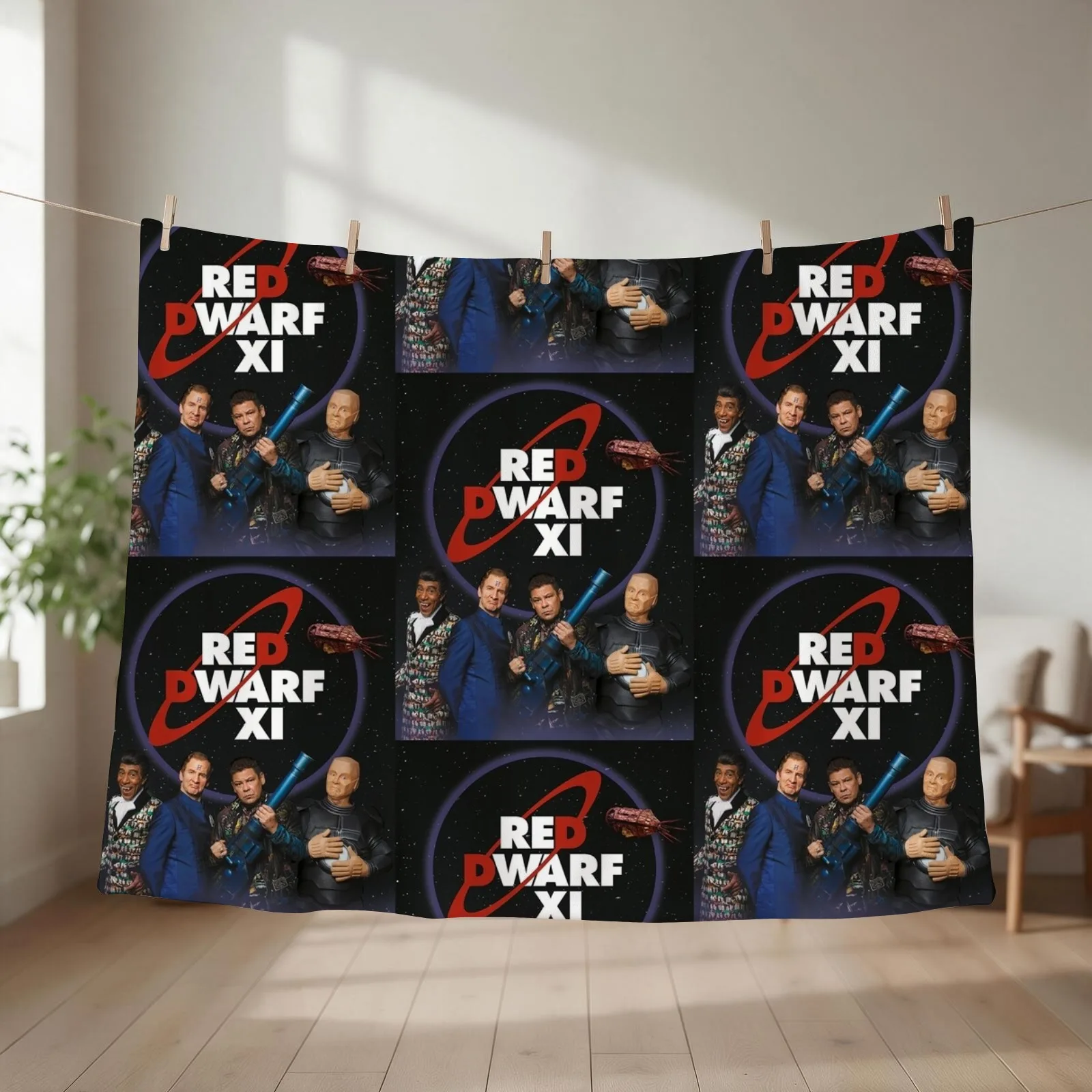 Red Dwarf Comedy Series Throw Blanket couch cozy soft plush fuzzy picnic outdoor blanket