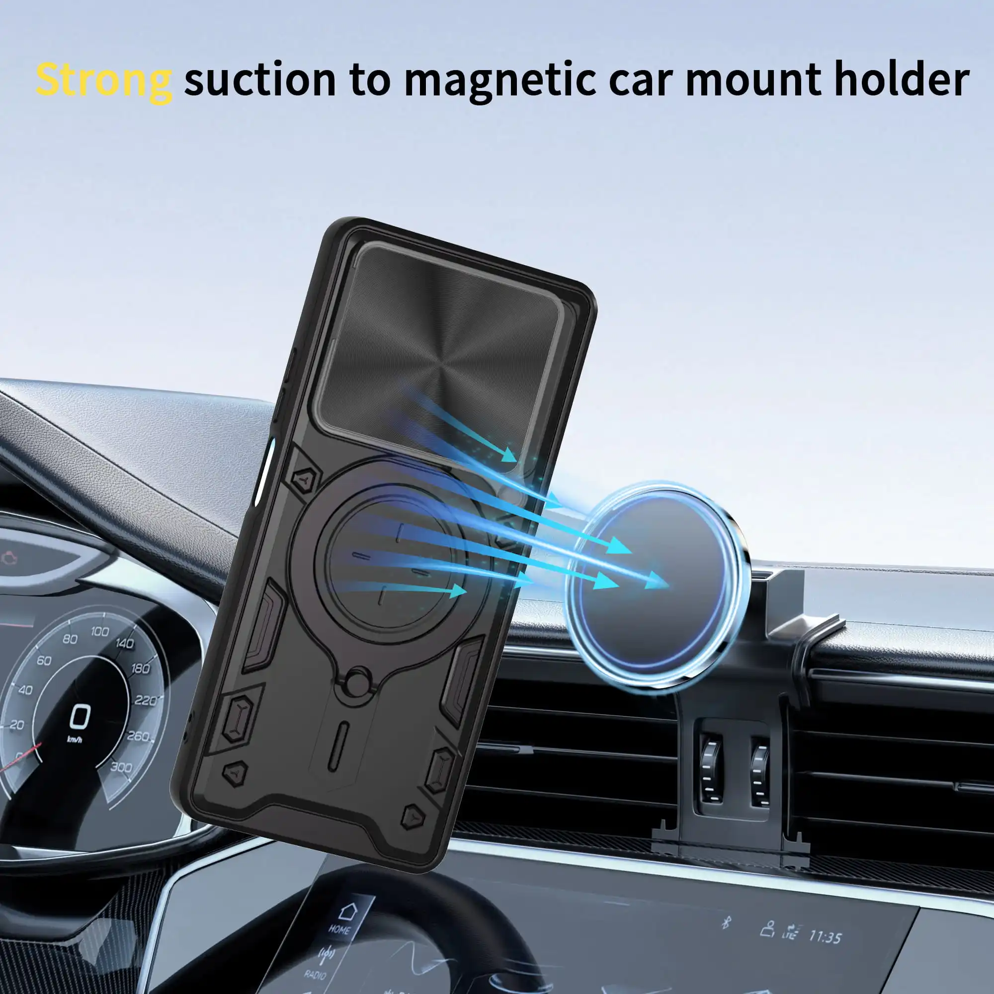 Чехол для Oppo A5 Pro 5G с магнитной раздвижной защитой камеры A3x A3 4G, вращающаяся на 360 градусов подставка, бронированное кольцо, Funda Capa