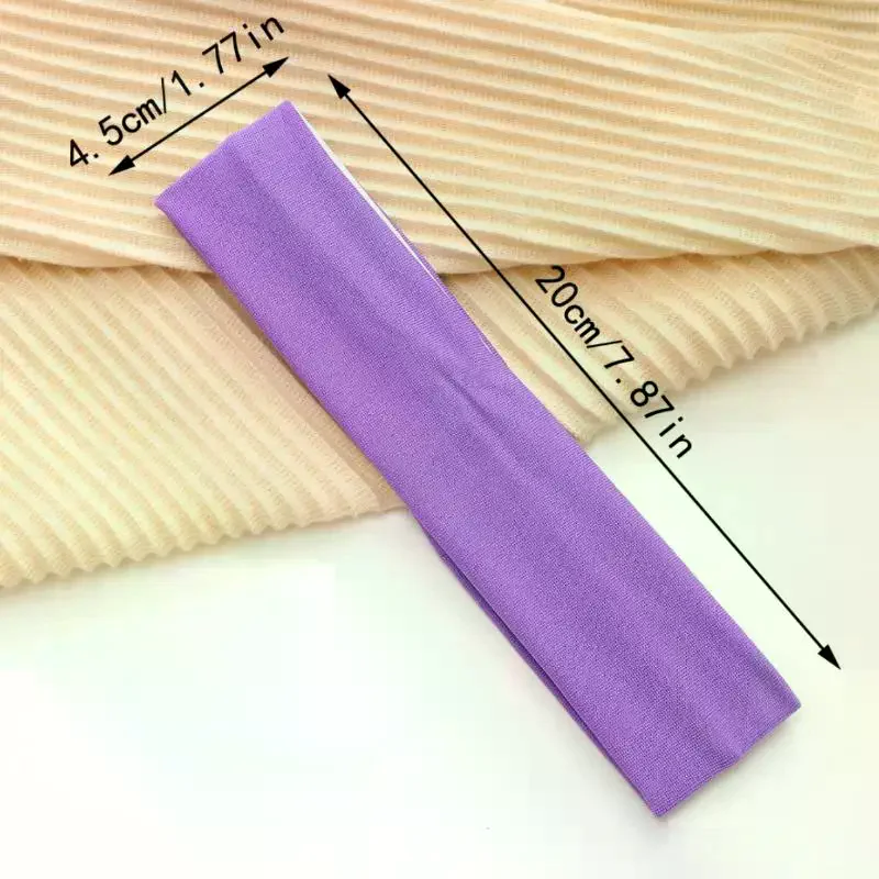 Solid Color Elastic Headband for Women Retro Sweat-Wicking Perfect for Sports Fitness and Outdoor Workouts