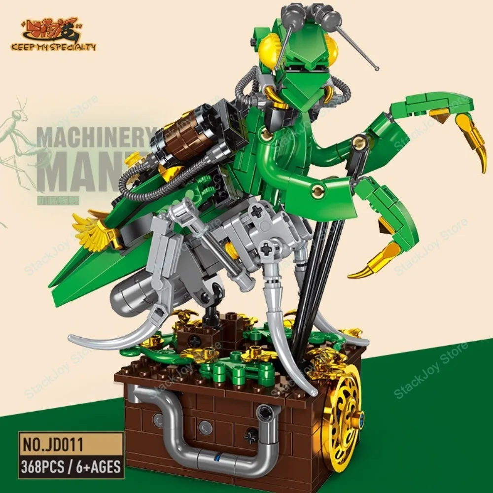 

JD013 368 шт. механический строительный комплект для богомола, серия насекомых, модель, собранные блоки, образовательный проект STEM, подарок для детей и взрослых