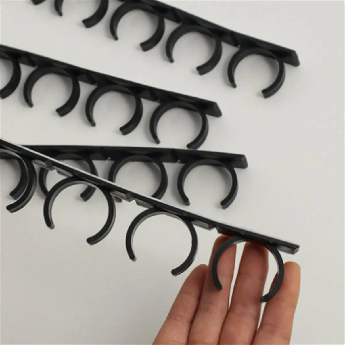 ABJS Adhesive Spice Clip Gripper Clips, Holds 20 Spice Jars, Black, Spice Organizer for Pantry,for Kitchen, RV, Storage Room