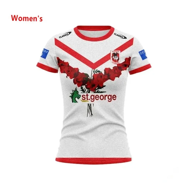 Jersey de rugby para homens e mulheres, St George Illawarra Dragons, Anzac Hoodie, Kids Hoodie, mulheres e homens, impressão personalizada nome e número, tamanho S-5XL, 2024