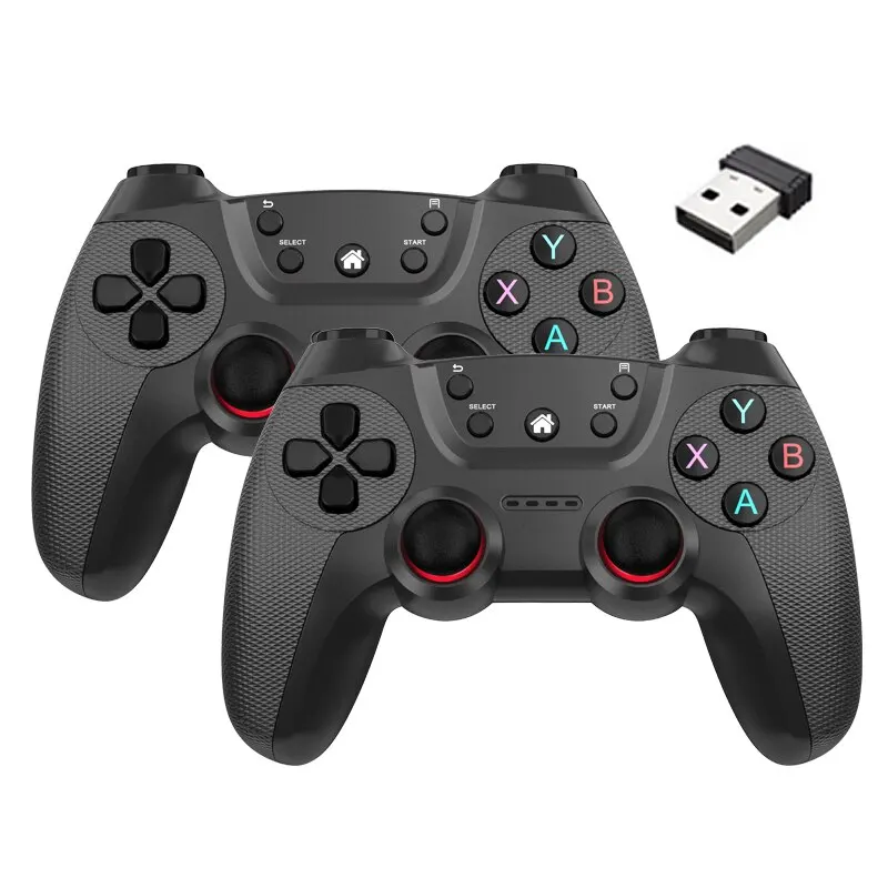 NOVO Sem Fio Duplas Game Controller Para Linux/Android Telefone Para Game Box Game Stick PC Smart TV Box 2.4G Gamepad Joystick