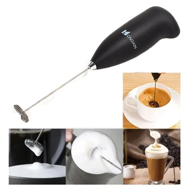 Melkschuimer Handmixer Elektrische Koffie Foamer Eierklopper Rvs Cappuccino Mini Roerder Draagbare Thuis Keuken Tool