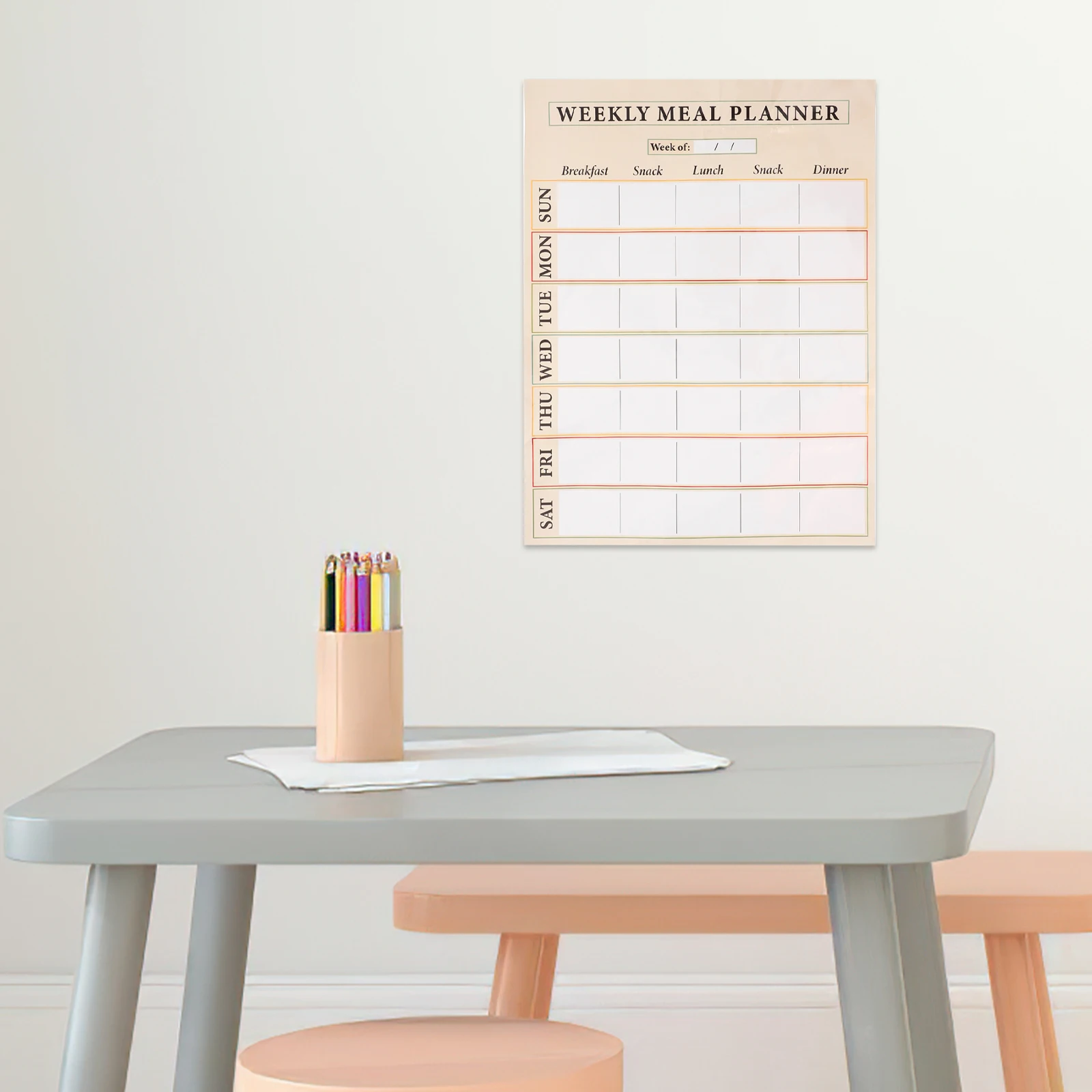 Weekly Plan Whiteboard Stickers Dry Erase Menu Meal Planner Decals Dinner Erasable Kitchen