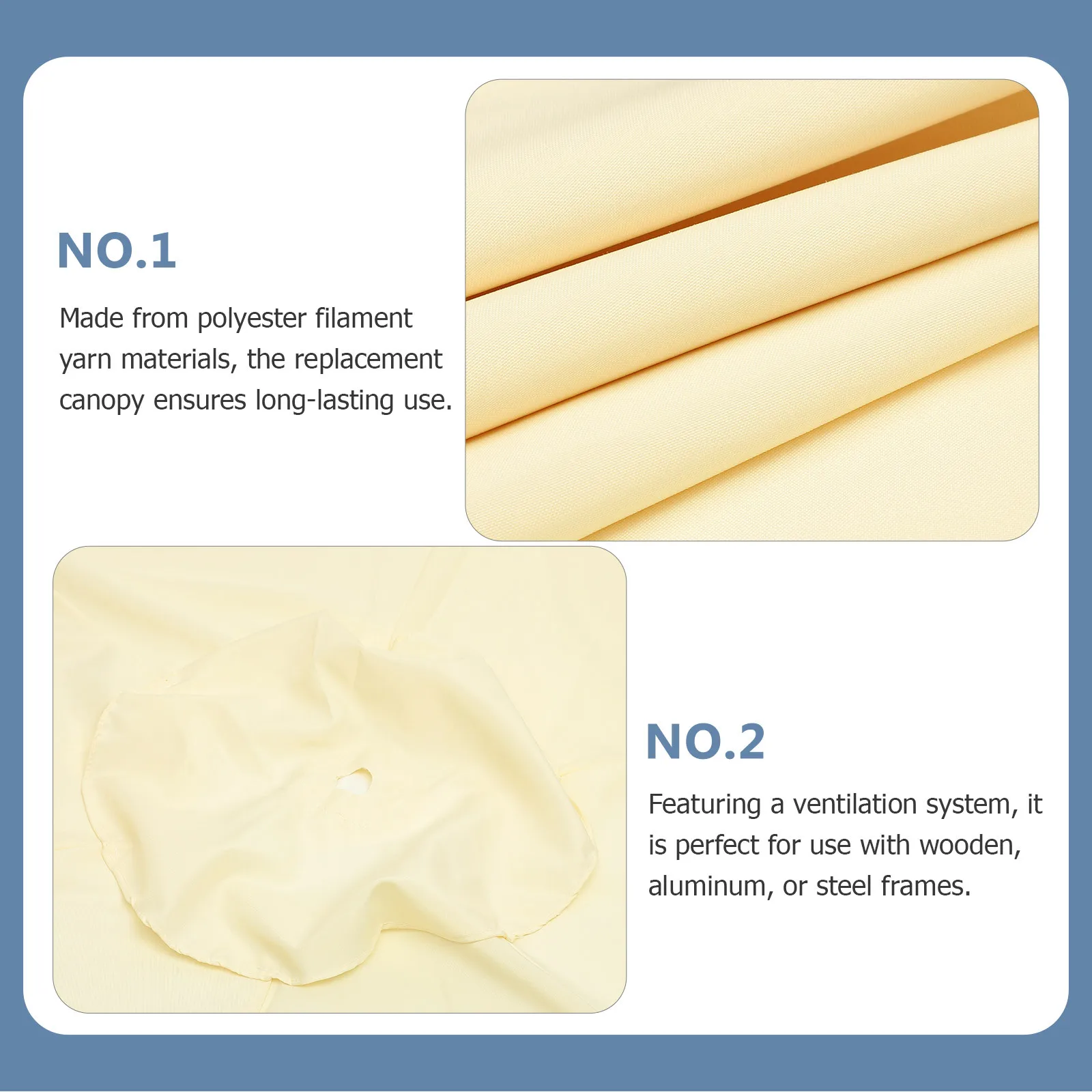 مظلة الفناء المظلة استبدال مقاوم للماء مقاومة للأشعة فوق البنفسجية في الهواء الطلق حديقة مظلة القماش تصميم التهوية للألمنيوم