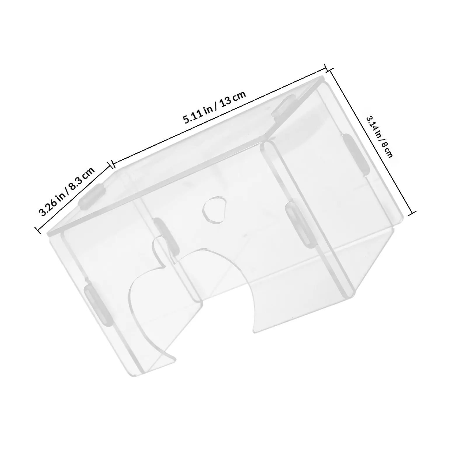 Hamster Hideout Clear Acrylic Small Animal Shelter Transparent House Spacious Habitat Decor for Dwarf Hamsters Gerbils Mice Rats
