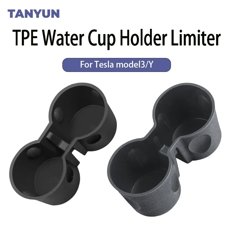 

For Tesla Model 3/Y Water Cup Holder Limiter Car Center Control Cup Slot Silicone TPE Model3 Highland Interior Accessories