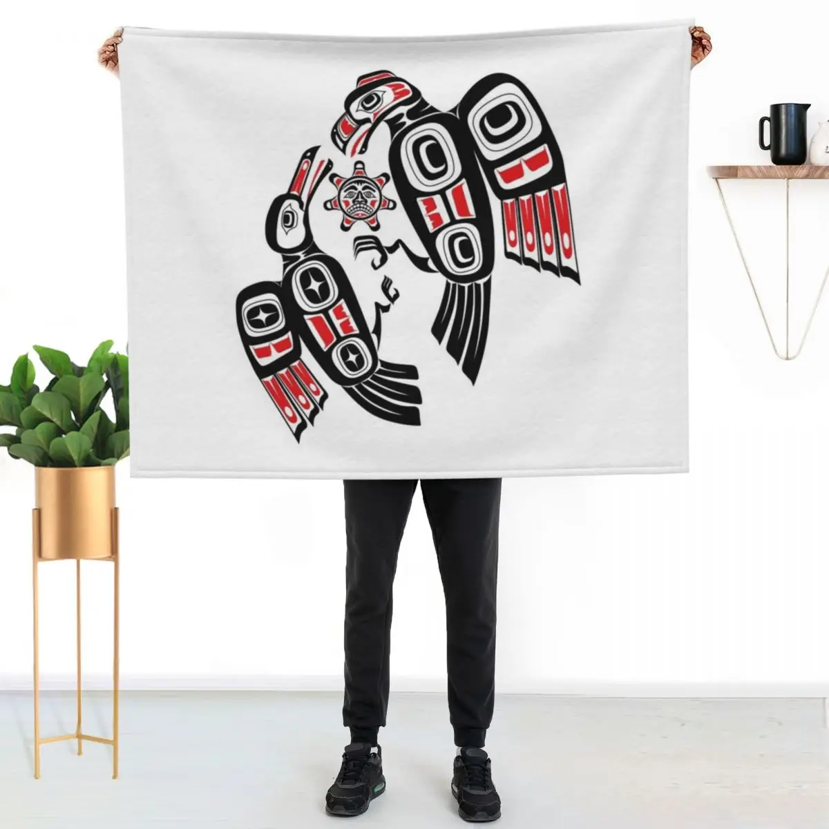 Haida Eagle Battles Raven for the Light Throw Blanket Retros Plush Summer Picnic decorative Blankets