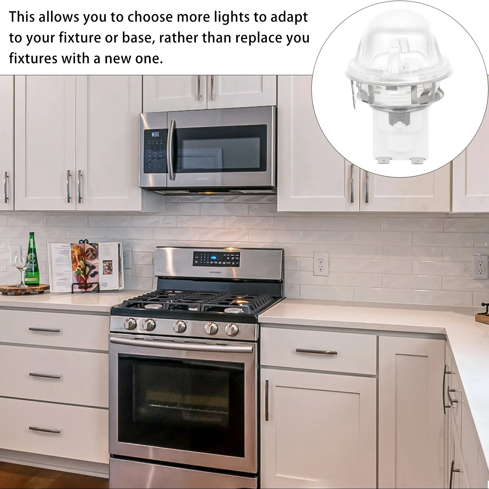 

E14 Heat-Resistant Light Socket Bulb Holder Adapter Oven Lamp Base Anti-Aging Anti-Burning Compatible with E14 Bulbs