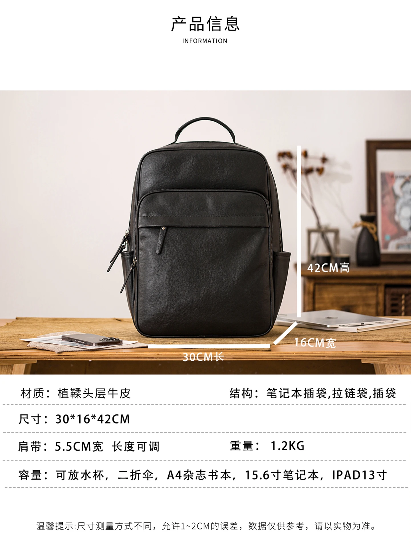 PNDME outdoor travel luxury genuine leather men's laptop backpack simple casual designer handmade cow leather black bookbag