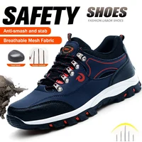 Botas de seguridad para el trabajo para hombre, zapatos de protección con punta de acero, zapatos de construcción antipinchazos, botas de trabajo para hombre