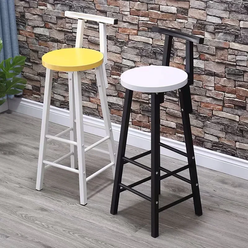 Bar stool chair high bar chair home back high stool about wrought iron front desk high bar