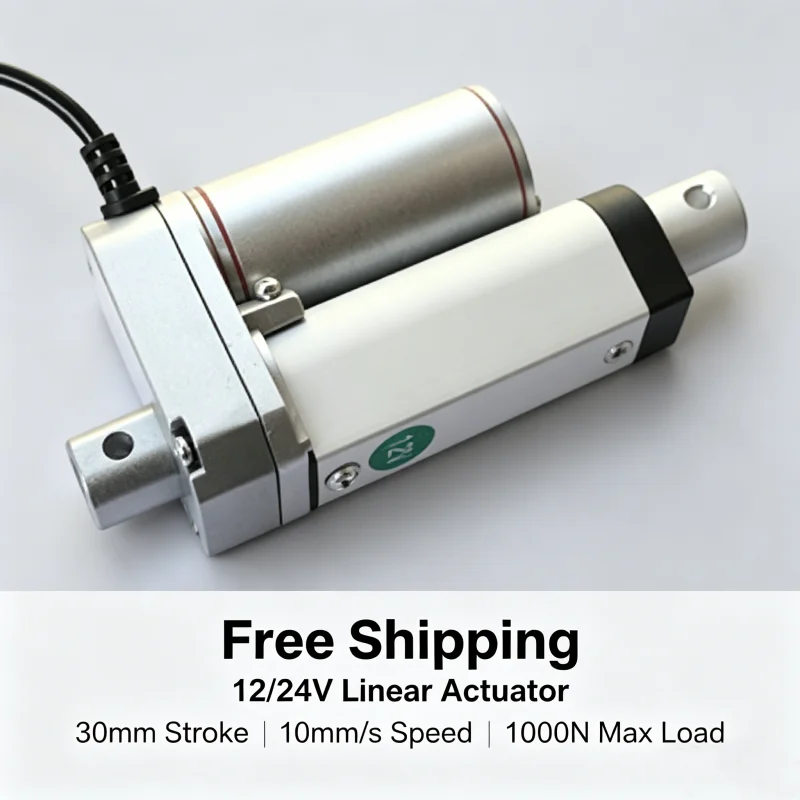 Suprlus Auto 30mm Stroke Linear Actuator 12V Electric Motor Max Load 225LBS 10mm/s Speed With Actuator
