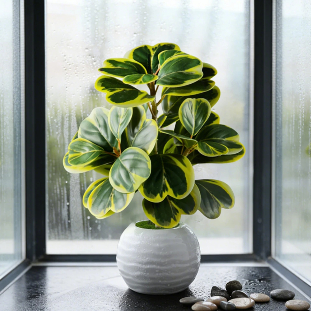 20-37cm Künstlicher Ficus-Baum, Künstlicher Eichenbaum, Tropische Geigenfeige, Plastik-Banyan-Zweig für Heim, Schreibtisch, Geschäft, Hochzeitsdekoration – Detail 1