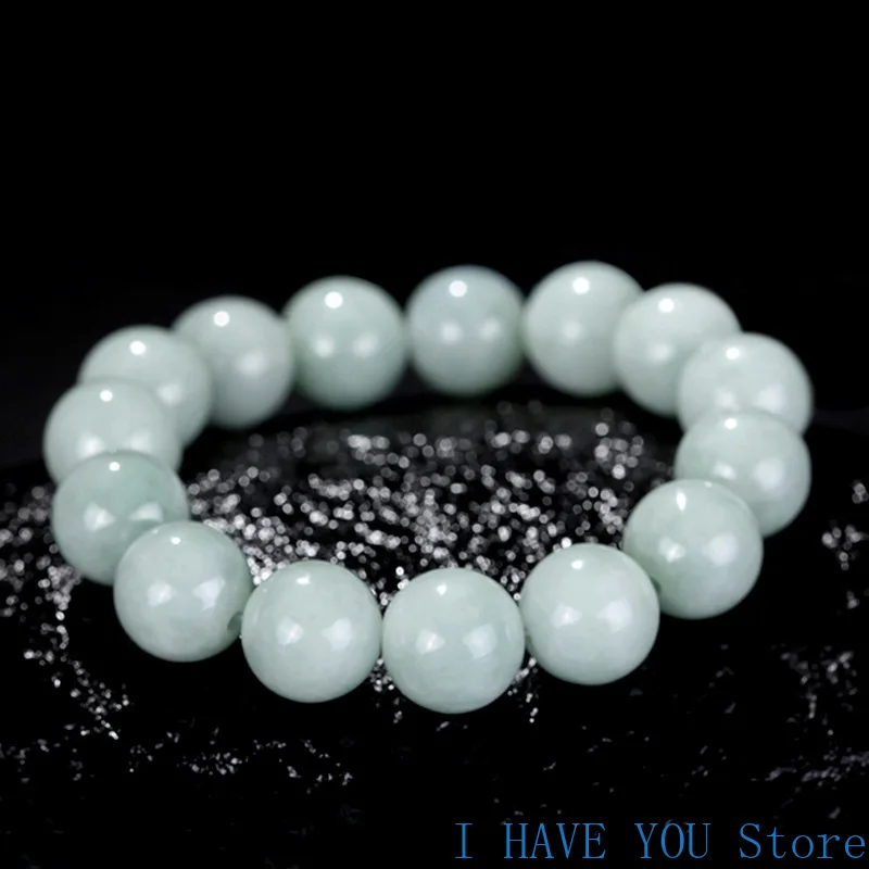 

Natural Myanmar A-grade Jade Bracelet Green White Bracelet Ice Jade Bead Bracelet High Grade Couple Bracelet for Men and Women