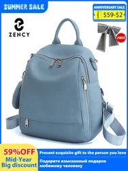 Zency Women's Genuine Leather Backpack High-Quality School Bag Travel Female Shopper Shoulder Satchel Rucksack Commuter