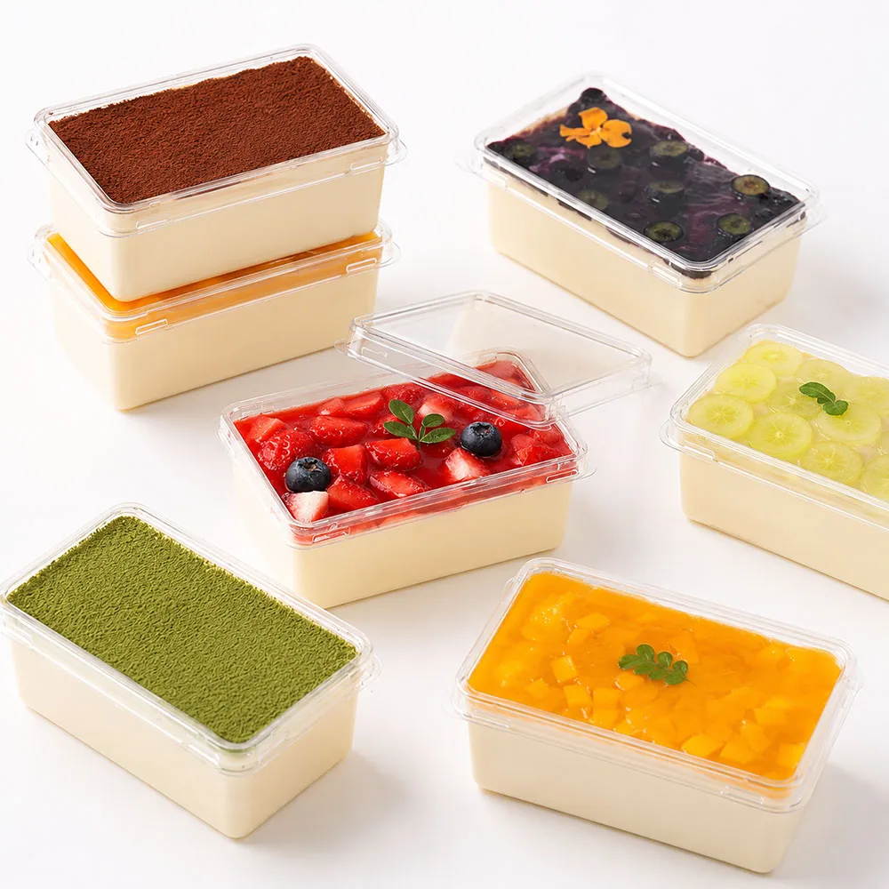 280ml Tiramisu Packaging Box, Mille-Feuille Mousse Cake, Disposable Transparent Dessert Soy Milk Packaging Box, Home Baking