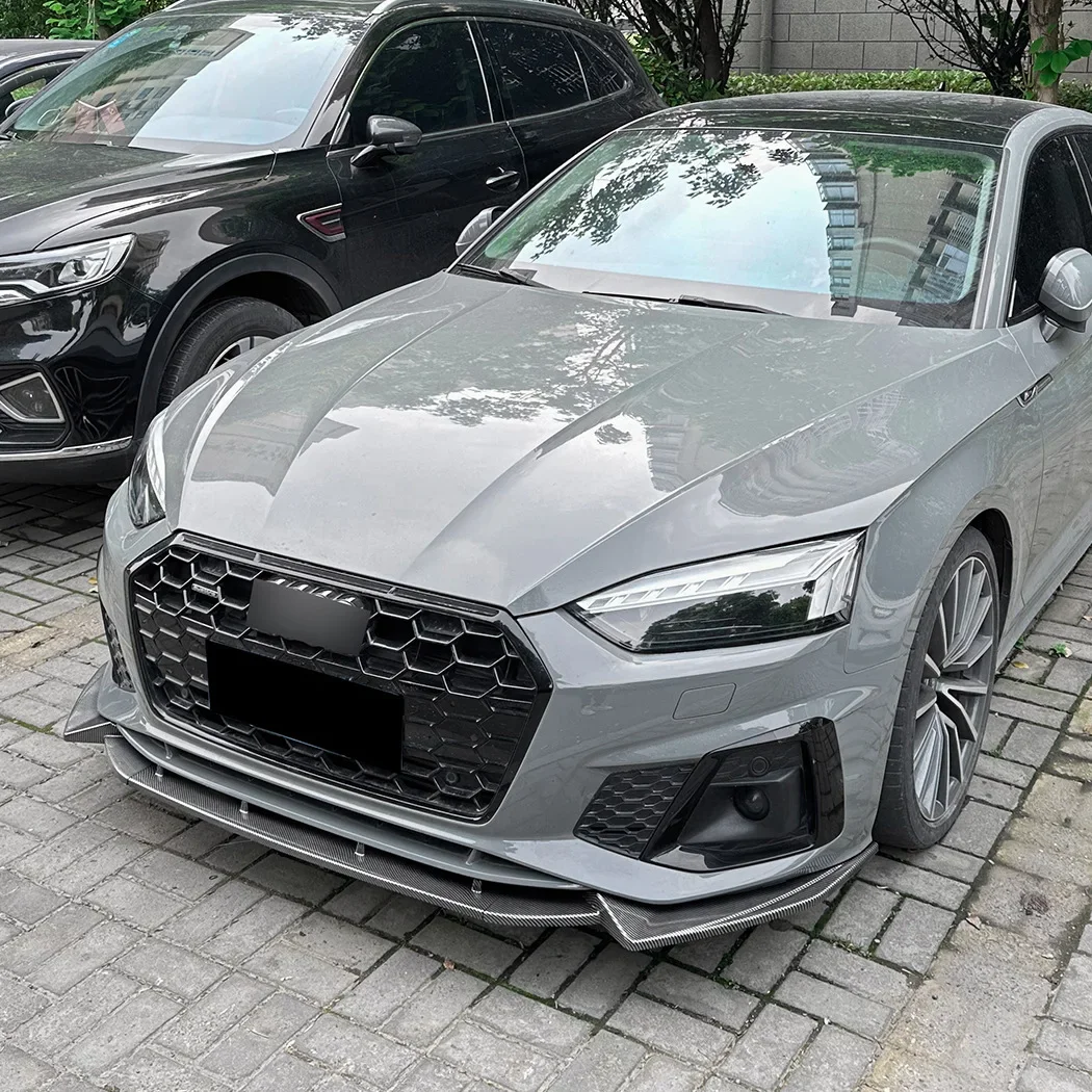 لأودي A5 S5 B9 B9.5 A5 8 واط TFSI TDI S-Line 2020-2024 سيارة الجبهة حافة مصد السيارة المفسد الفاصل الناشر التحديثية الجسم أطقم ضبط