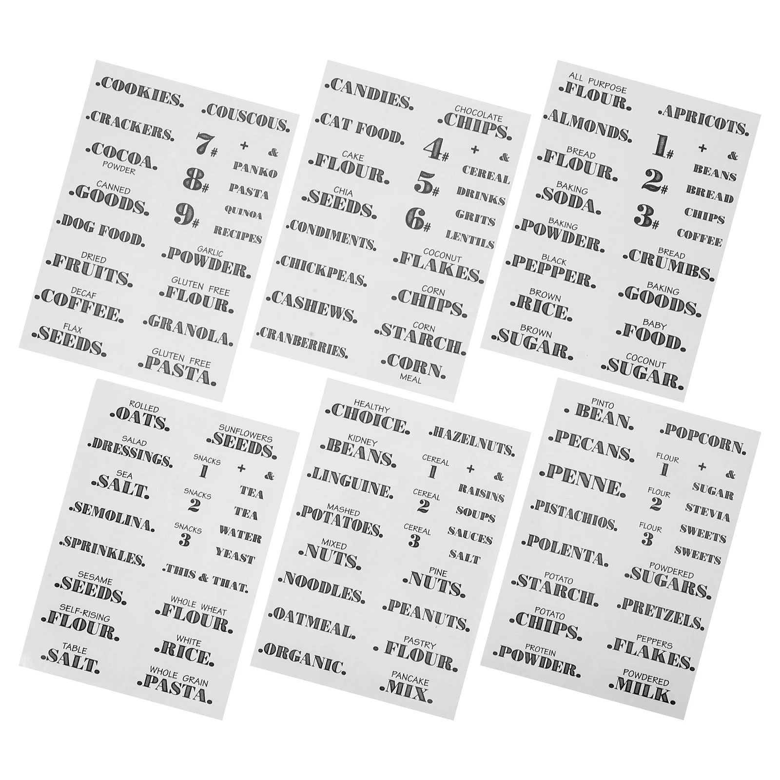 

6 листов прозрачных водонепроницаемых этикеток для кухни: наклейки для хранения продуктов, банок, специй, контейнеров, кладовой, холодильника, съемные