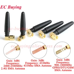1-5 Stuks 433Mhz 2.4G GSM GPS DTU High Gain Antenne 3dBi Modem Omni WiFi Draadloze Ble SMA Connector Rubber Aeria Netwerk Router