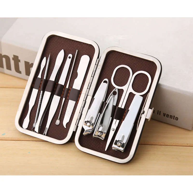 8-18종 매니큐어 세트 손톱깎이 키트 전문가용 스테인리스 스틸 네일 케어 도구 가죽 여행용 케이스 포함 남녀 공용