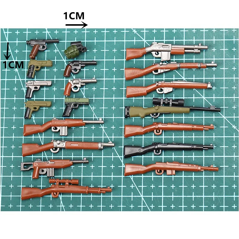 WW2 German Weapon Building Block 98K Two-color Gun US M1911 Soviet RPG Military Soldier Figure Accessories Rifle Pistol Toy C349