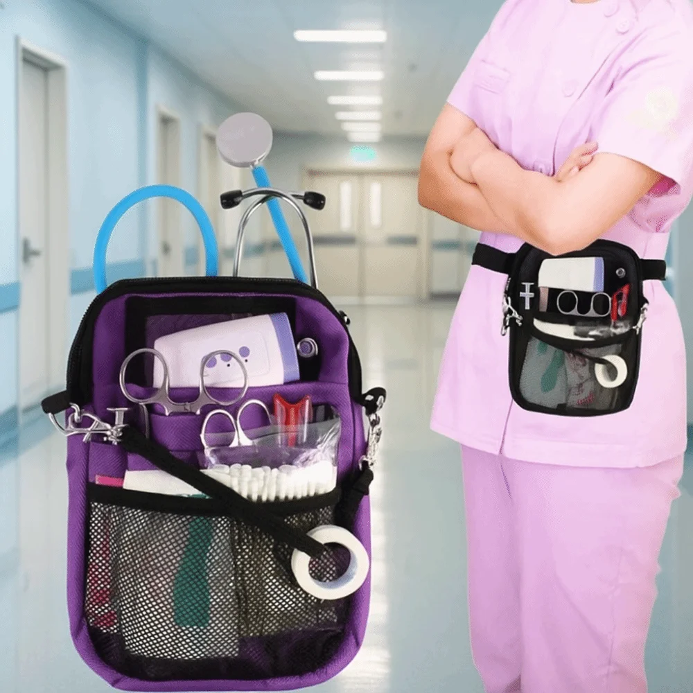 Marsupio da infermiera con tracolla regolabile Multi tasca Marsupio da infermiera resistente all'usura Borsa a tracolla da infermiera di grande capacità