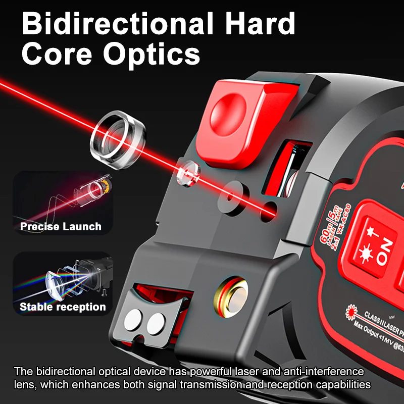 ZLLJMETER 3 في 1 ليزر Rangefinder 60 متر شريط القياس حاكم شاشة الكريستال السائل مع الخلفية مقياس مسافات جهاز قياس البناء #6