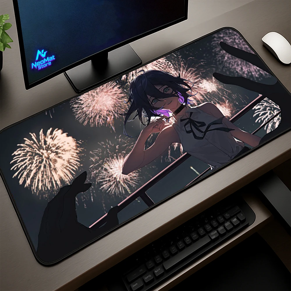 

Reze Chainsaw Mouse Pad Computer Anti-slip Mat Desktop Accessories Aesthetic Mousepad 90x40 Anime Table Mats Pc Decor Carpets