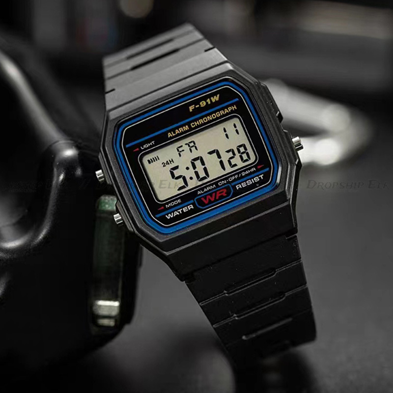  Vintage Square Male and Female Student Couple Watches Silicone Jelly Ins Wind LED Sports Waterproof 6 Style Electronic Watch 