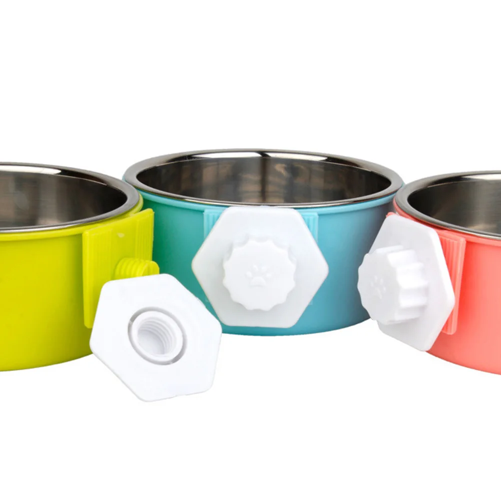 

Stainless Steel Dog Bowl Detachable Cage Coop Pet Feeder Hanging Bowl For Puppy Cat Lightweight Easy Cleaning Green Size S