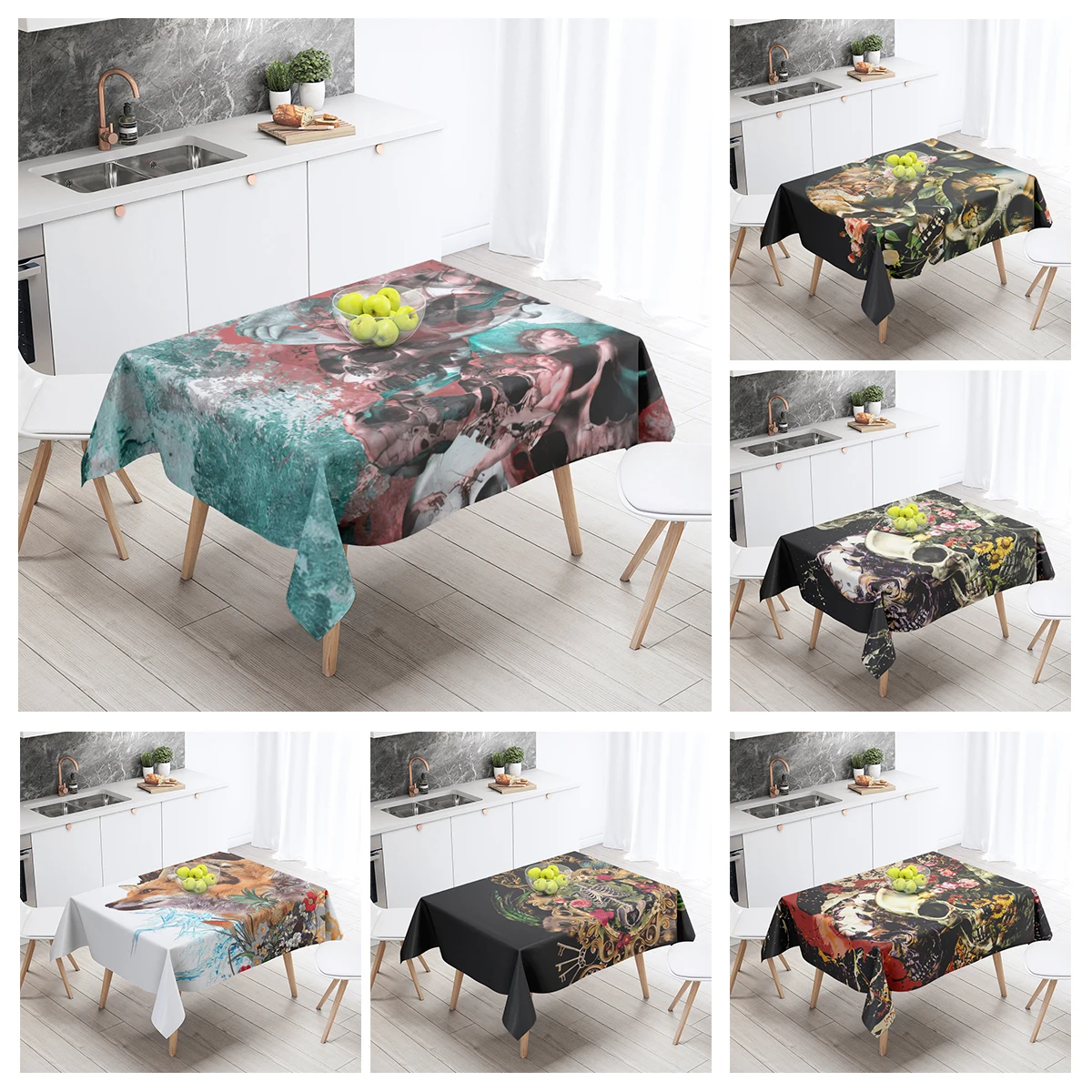 Home tablecloths dining decoration and rectangular table accessories waterproof cloth Anti-stain restaurant Nordic plant flower