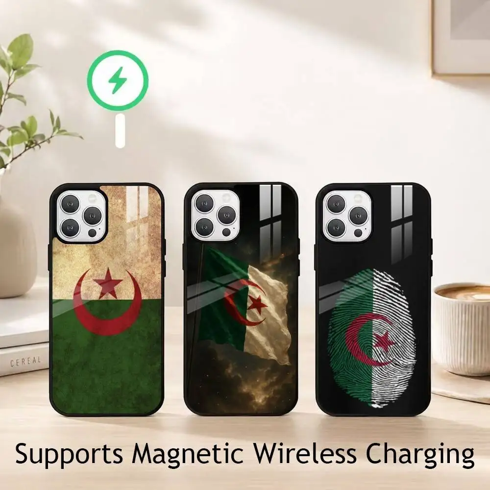 Flag of A-Algeria gift Phone Case For iPhone18,17,16,15,14,13,12,11 Plus,Pro Supports Magnetic Wireless Charging