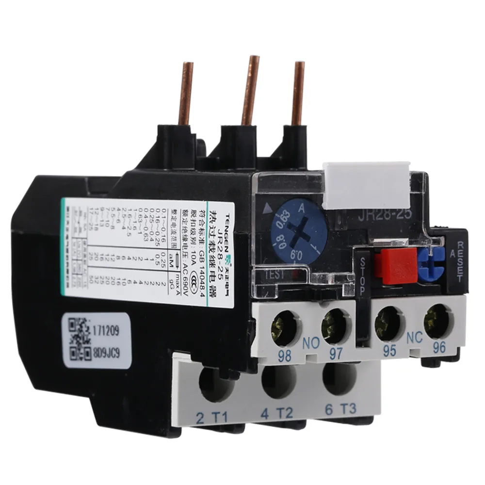 1 PCS JR28-25 Manual Reset 3 Phase Motor Protection Thermal Overload Relay 0.63-1A 1.6-2.5A 1.25-2A 4-6A 7-10A