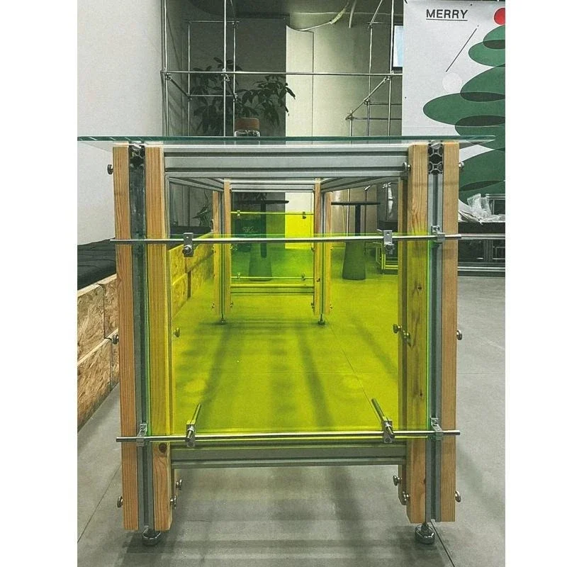 Aluminum profile creative computer desk, tempered glass table, household aluminum profile study desk