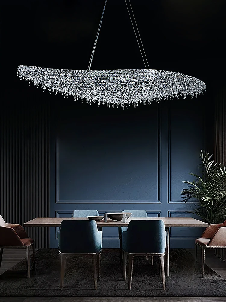 

Modern living room luxury LED crystal chandelier, Italian high-end villa hall, dining room, kitchen table lighting chandelier