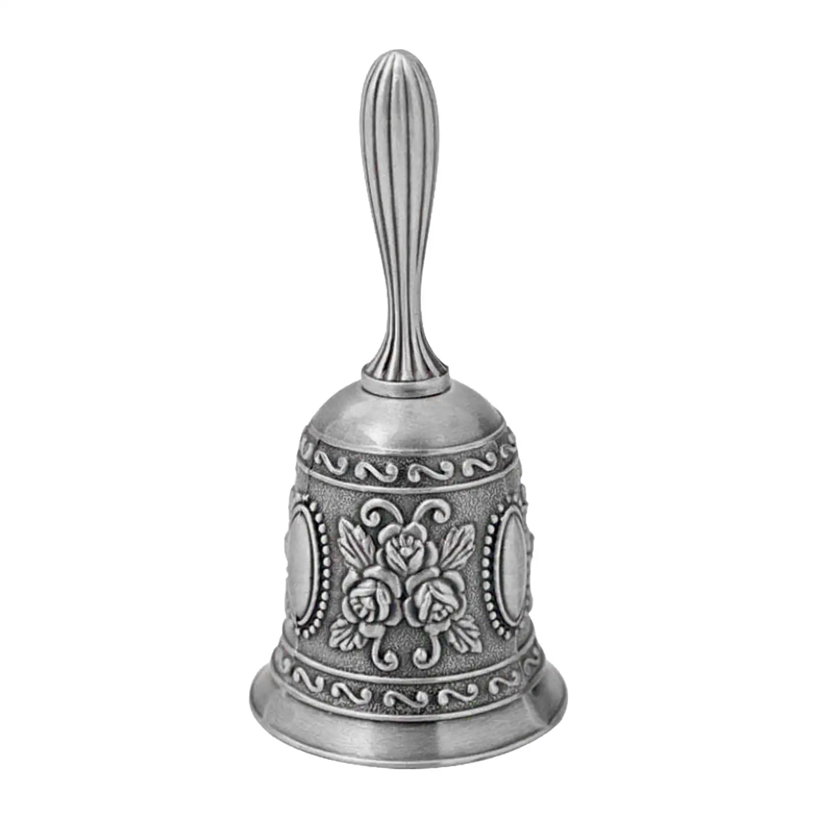 Classic Floral Engraved Hand Bell for Meditation Yoga Studio Customer Service Counter