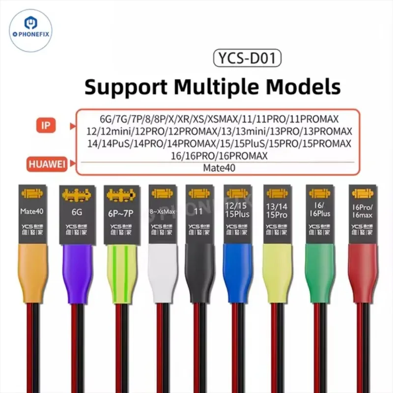 Cable de arranque de energía YCS D01 en línea de detección de carga para IPhone 6-16 Pro Max Huawei Mate40 herramienta de cable de alimentación de mantenimiento de prueba