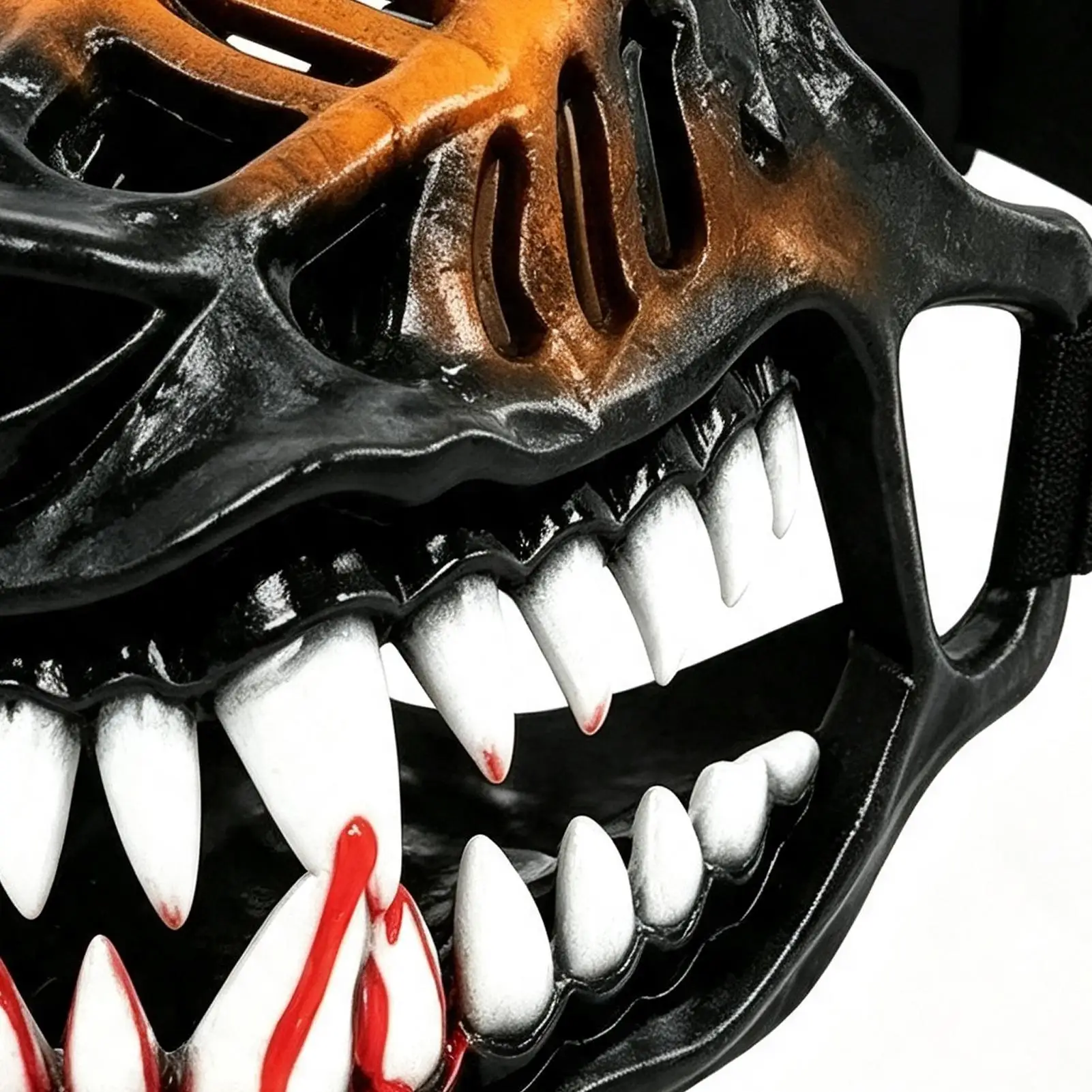 Beißschutz-Maulkorb, atmungsaktiv, flexibel, Halloween-Kostüm-Zubehör mit gruseligen Zähnen, großer Hundemaulkorb zur Verhinderung von Bissen beim Training – Detail 6